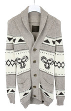 TNA Herrenpullover Small Cardigan Aus Lammwolle Gestrickt Mit Muster Und Knöpfen