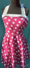 Handmade Rockabilly Kleid Pink - Weiß Dots Gr. S/M *Rockabella Style* Punkte