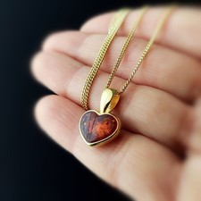 Vergoldeter Bernstein Herz