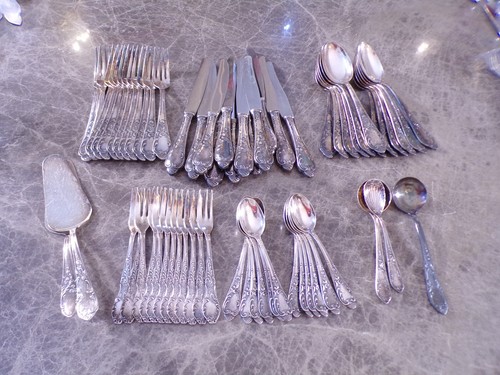 Elegantes silberbesteck rokoko - silberbesteck,