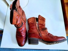 schöne Rieker Stiefeletten gefütteret Gr.40 mittelbraun