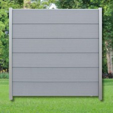 WPC XL Zaun Komplettset grau