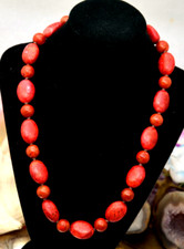 Neu Schaumkoralle Edelstein ca. 18x12x10x8mm Halskette Kette ca.43-49cm