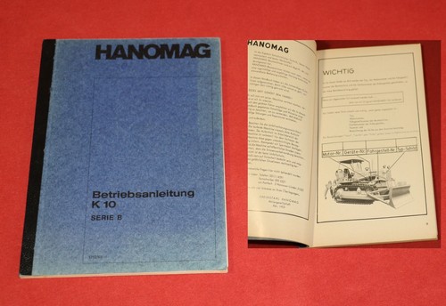 Betriebsanleitung hanomag 10 - k,