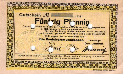 Mohrungen pfennig 1918 ohne - 1918,