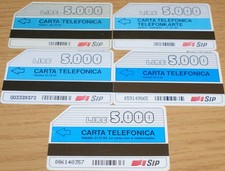 5 x Stück alte SIP - Telefonkarten aus ITALIEN - Validita 1990/1991/1992