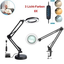 72 LED Lupenleuchte Schreibtischlampe 8 Dioptrien mit 3 Typ Farblicht Lupenlamp