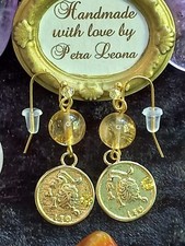 Kleine Sternzeichen-Ohrringe LÖWE Geburtsstein CITRIN Edelstein Horoskop Schmuck