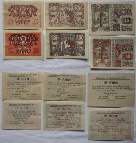 Banknoten bis 50 heller - 50,