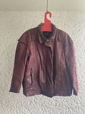 Vintage  Wildleder Fell  Jacke L.Lambertazzi Stile Italiano Retro Gr.40 Bordeaux