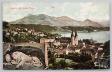 Postcard Luzern mit dem Rigi