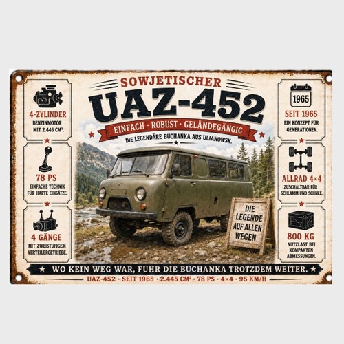 Blechschild uaz 452 - blechschild,