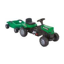 Trettraktor mit großem Anhänger grün, Kinderfahrzeug, Traktor ab 3 Jahre