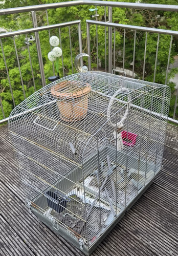 Vogelkäfig metall silber grau - metall, silber/grau