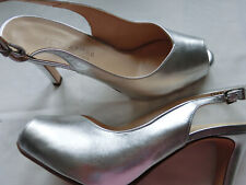 Slingpumps,Pumps,Schuhe v, Peter Kaiser, Neu, Silber, Leder, Gr.6, Absatz 10 cm