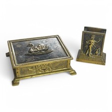 Messing Raucherset Antik