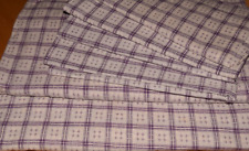 6 tlg. Alte Bauern Bettwäsche Bettbezüge, Kissenbezüge lila kariert (12012)