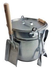 Ascheeimer Kohleeimer Mülleimer 15l m D.+Schaufel +Zange