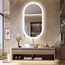 Badspiegel oval mit led - oval,