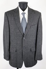 Biaggini schwarzgraues Tweed-Sakko Gr.50/M Schurwolle Baumwolle Polyamid