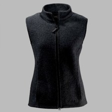 Mufflon Vita  schwarz  Wollweste für Damen  Merinowolle