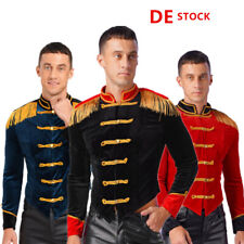 DE Herren Cosplay Party Jacke Zirkus Ringmeister Kostüm Slim Fit Quaste Mäntel