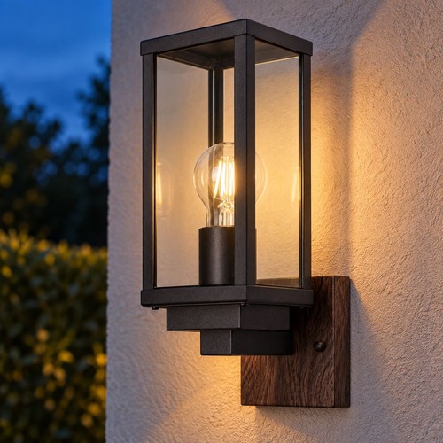 Wandlampe außen schwarz holz - außen,