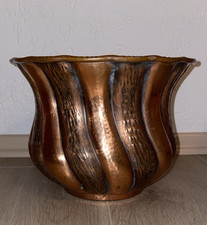 Vintage Gr massiv Kupfer Übertopf Blüte Pflanzschale Topf Mittelalter Lagerleben