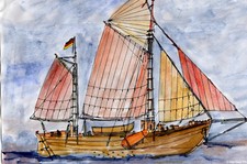 FINKENWERDER FISCHEWER. Fischkutter aus Hamburg. Modellbauplan 1:50