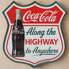 Coca Cola Highway Sign Metal