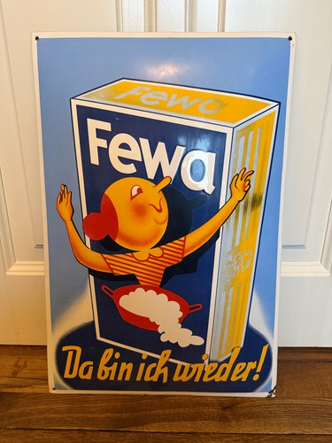 Emailleschild fewa da bin - fewa, "da