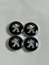 4X Für Peugeot Nabendeckel Radkappe Alu Felgenabdeckung Schwarz Chrom 60mm NEW+