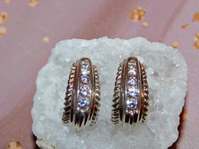 Diamonique Silber Halbcreolen