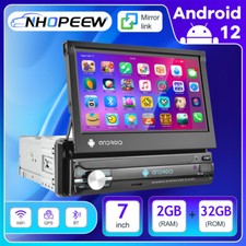 32GB Android 12 Autoradio 7" 1 DIN Ausfahrbarer GPS NAVI IOS/Android Bluetooth