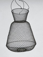 Alter Draht Fisch Setzkescher zur Dekoration. (2)
