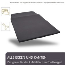 Spannbettlaken Ford Nugget ab 2024 V710 Aufstelldach Pop Up Roof OEKO-TEX® Grau