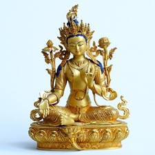 Buddha Grüne Green Tara Figur Statue Gold "Best Qualität" 45cm vergoldet