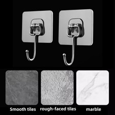 10x Selbstklebend Haken Transparenter Klebehaken Wandhaken Ohne Bohren bis 15 kg