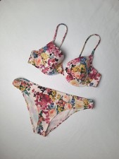 D&G Dolce & Gabbana Beachwear Zweiteiler Blumendruck Bikini Bademode Badeanzug