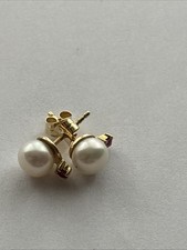 Gold Perle Ohrstecker 585 mit Rubin NEU