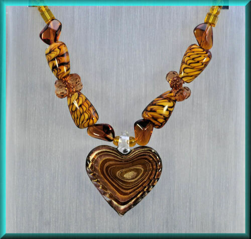 Herz collier kette glas - herz,