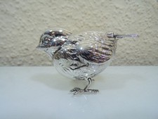 ALBO sehr schöne große Figur Vitrinenfigur Voglel Spatz in Echtsilber 925 neu (3