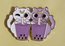Luna Und Artemis Pin Rosa Lila Flieder Sailor Moon Katze Cat Cute