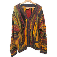 Vintage Coogi Classic 90s Australia 3D Knit Cardigan Unisex Bold Rare Pullover