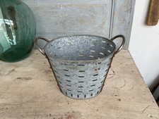 C0103 Kleiner Oliveneimer ~ Eisenkorb ~ Olivenkorb ~ Zinkwanne ~ OVAL