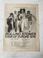 ROLLING STONES TOUR OF EUROPE 1976 - 11" x 16" FULL PAGE MAGAZINE ADVERT POSTER