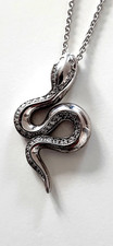 JETTE JOOP ° SCHLANGE ° SILBER DESIGN ANHÄNGER  mit KETTE ° 925 °Kristall Steine