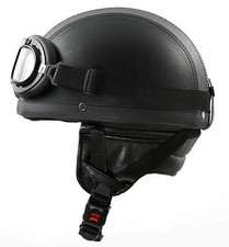 H110 kunstleder retro helm - h110,