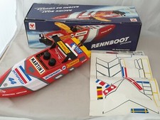 Vintage Fuchs Offshore Rennboot / Battery operated Racing Boat - unbespielt Ovp