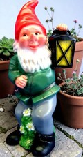 Gartenzwerg mit Laterne XXL 70